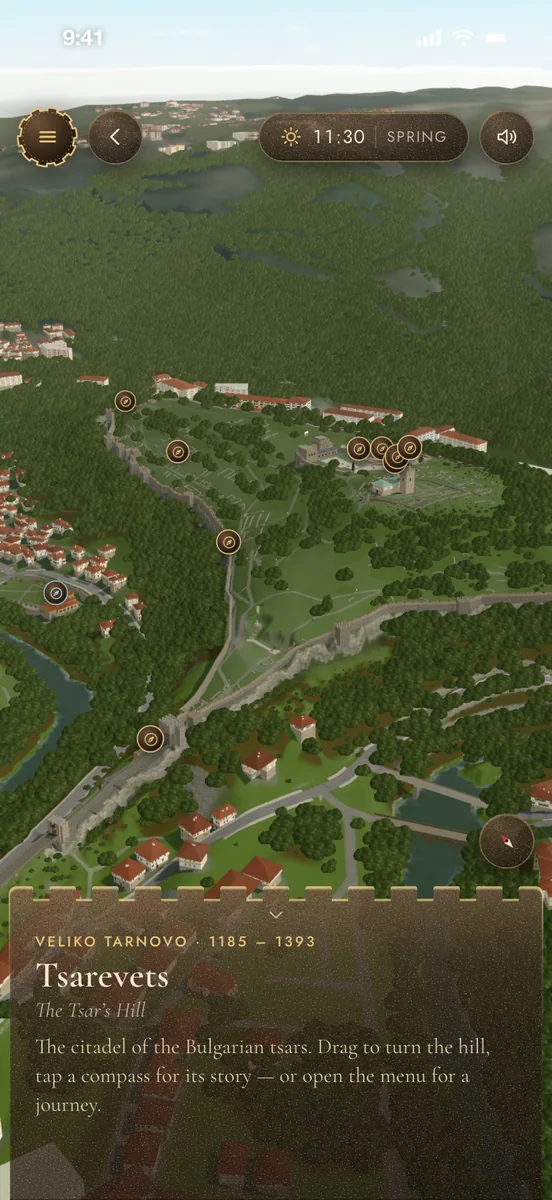 The hill from the sky, every place marked
