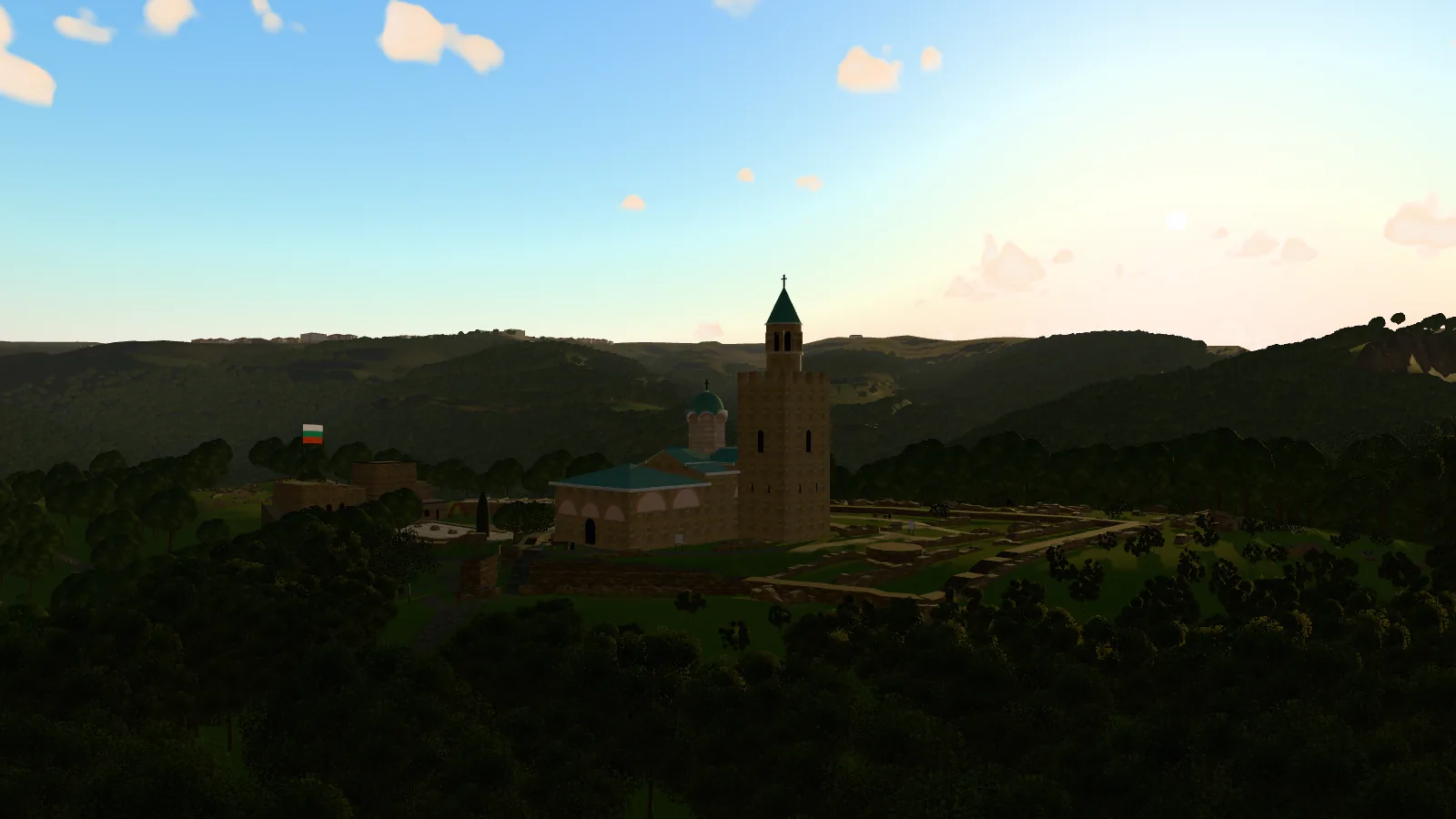 The Patriarchal church on the summit in the low light of a spring morning